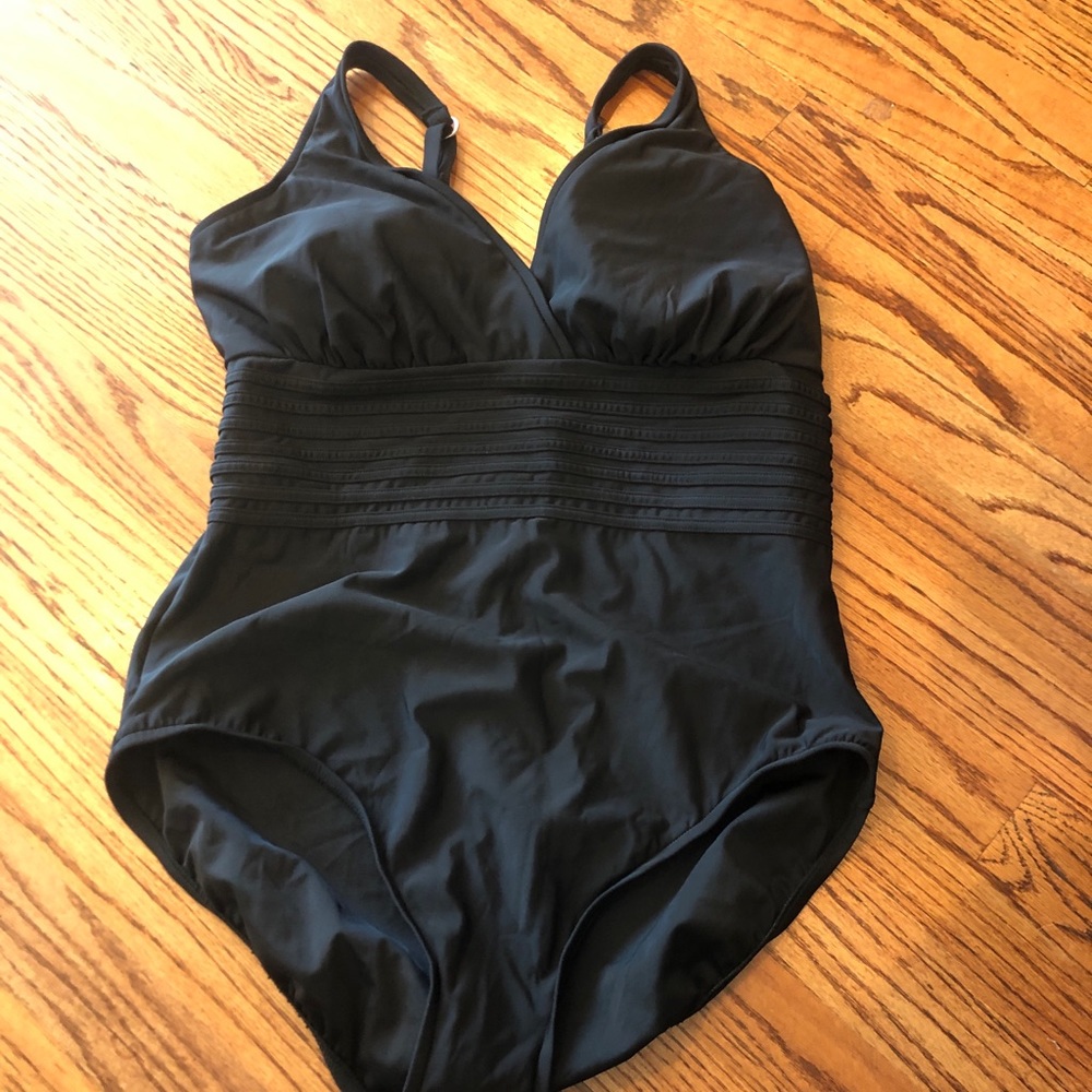 NWT Aqua Green black one piece swimsuit size 16/18 XL